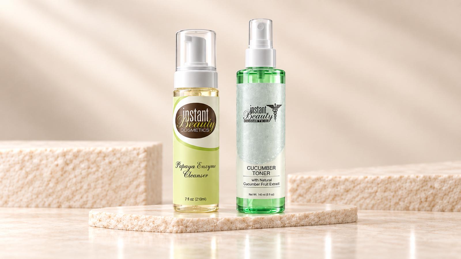 Instant Beauty Papaya Enzyme Cleanser and Cucumber Toner