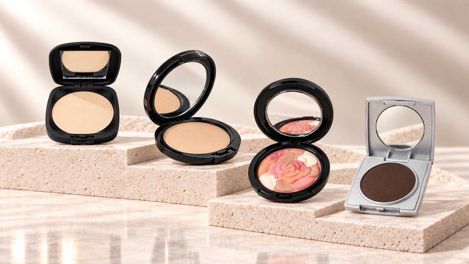 Pressed powder, blush and brow collection