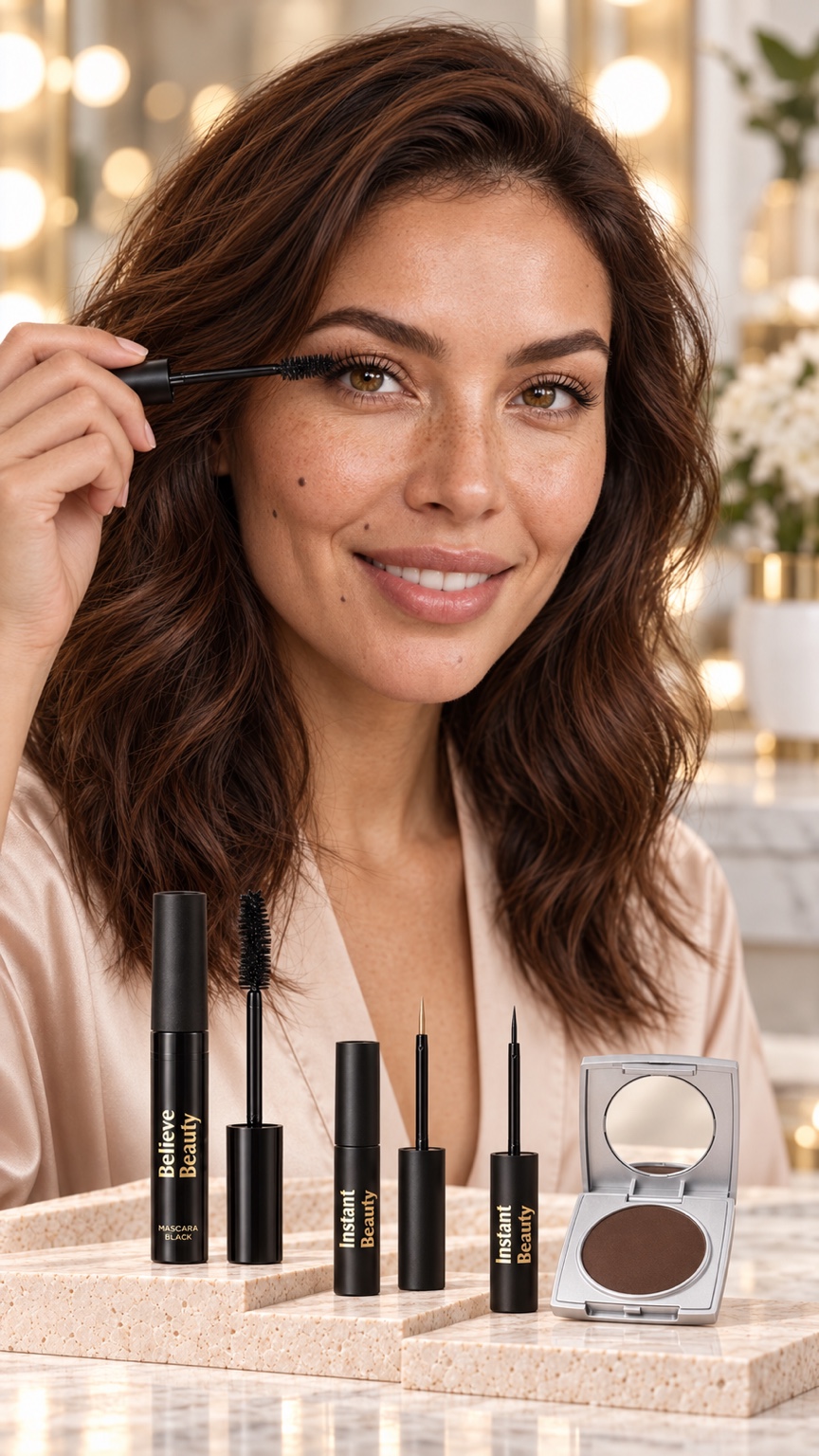 Woman applying mascara, Eye Makeup category